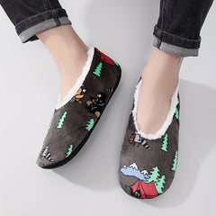 Cartoon Plant Cozy House Slippers Anti skid Slip on Shoes Indoor For Men