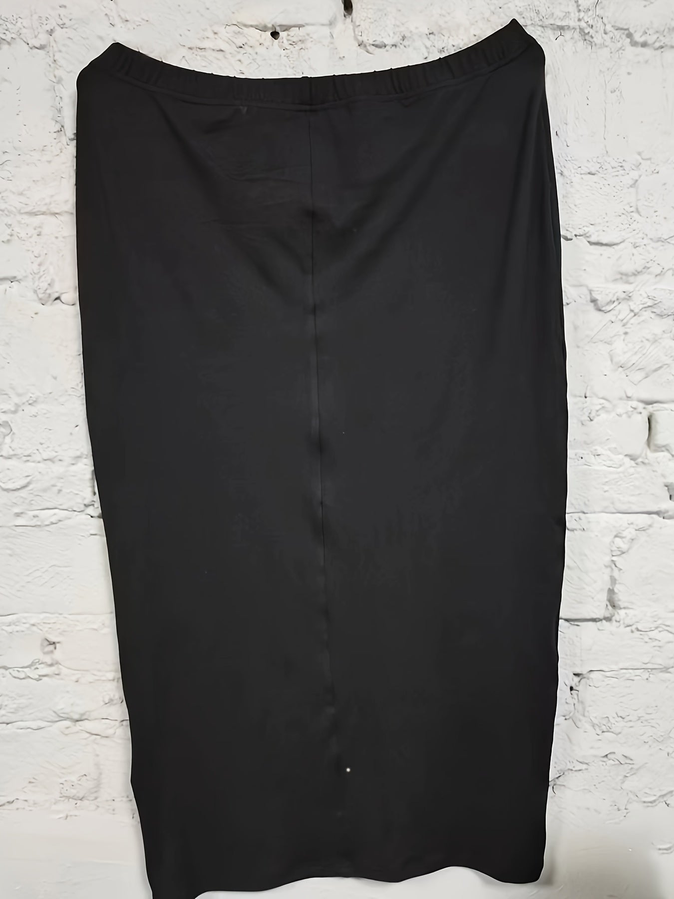 Elastic Waist Maxi Pencil Skirt Medium Stretch