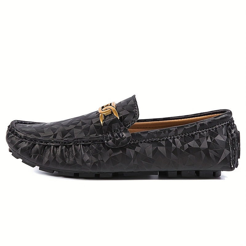 Men's Metallic Decor Loafer Shoes Non slip Moccasin