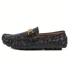 Men's Metallic Decor Loafer Shoes Non slip Moccasin