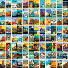 100pcs World Landmark Graffiti Stickers Waterproof DIY Decorative Stickers