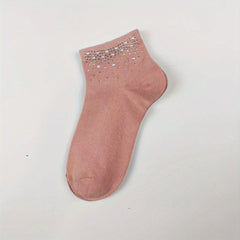 Rhinestone Crew Socks for Women