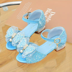 Bow Rhinestone High Heel Sandals, Light Dress Shoes for Summer