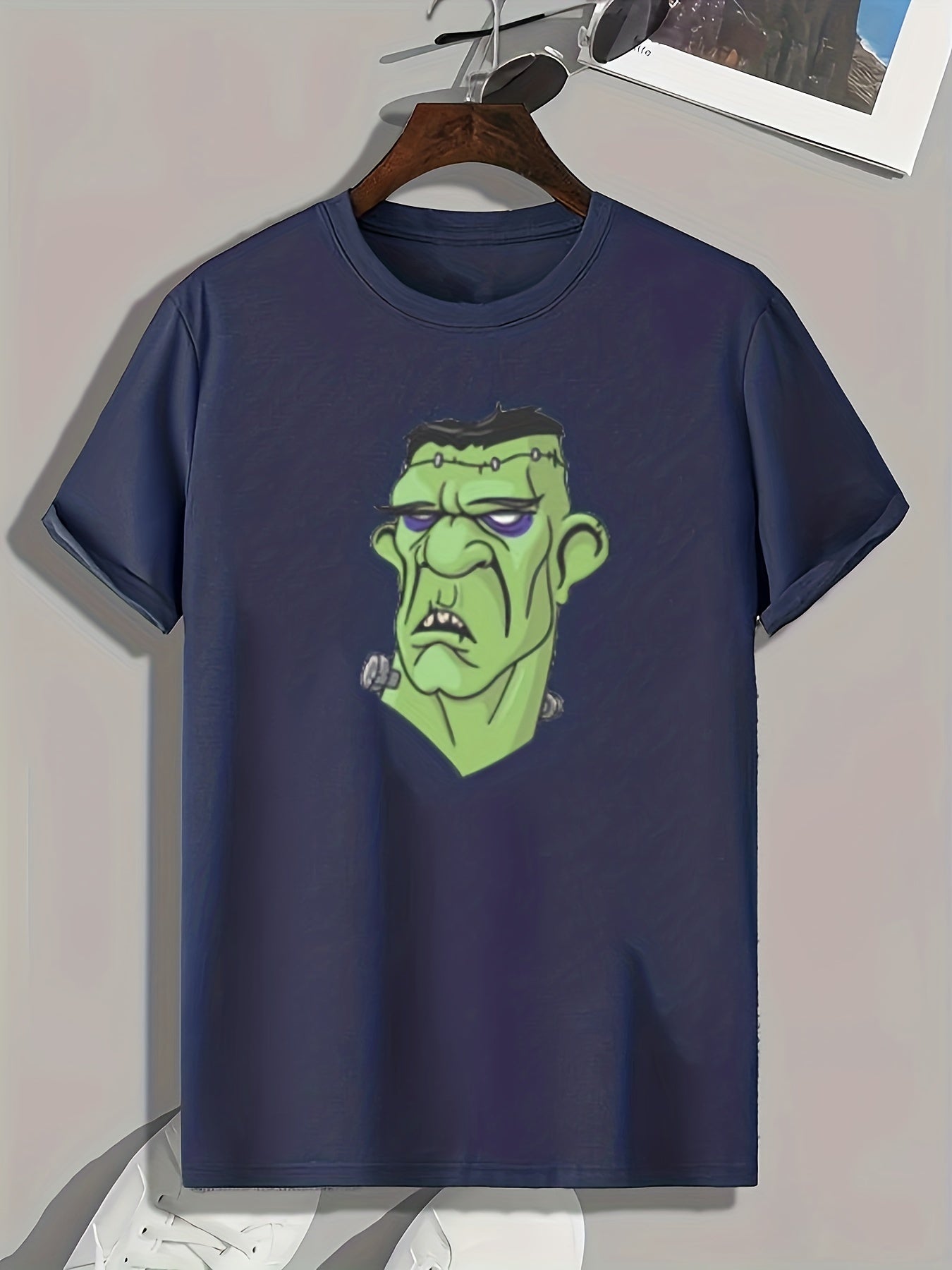 Funny Cartoon Print Men's Graphic T-shirt for Summer