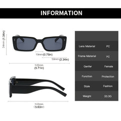 Clear Transparent Rectangle Sunglasses Vintage Retro Funky Shades