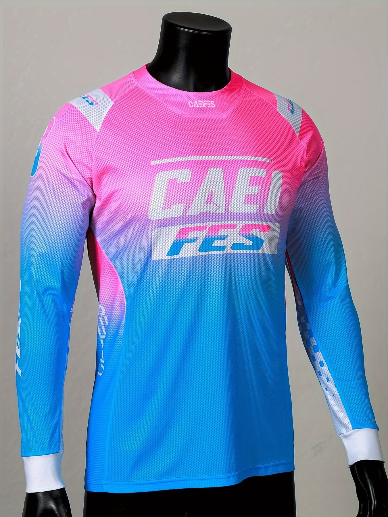Fluorescent Mesh Long Sleeve Motorcycle T-Shirt