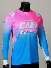 Fluorescent Mesh Long Sleeve Motorcycle T-Shirt
