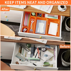 45pcs Plastic Drawer Organizer Set for Kitchen Bedroom Bathroom