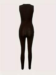 Women's Round Neck Sleeveless Yoga Jumpsuit
