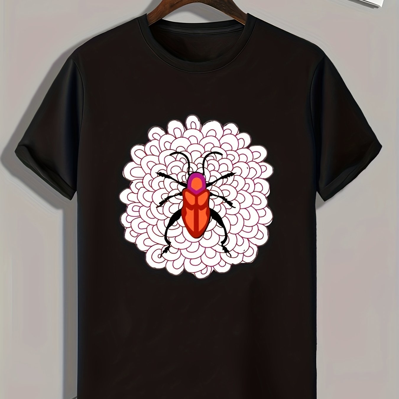 Insect Print Men's Graphic T-shirt for Summer