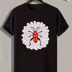 Insect Print Men's Graphic T-shirt for Summer