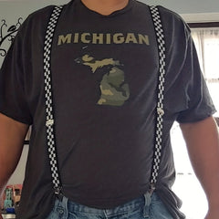Plaid Men Suspenders 2 Wide Y Back Braces