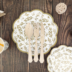 8pcs Disposable Dinnerware Set Paper Dinner Plates 17 22 Paper Cups With Leaf