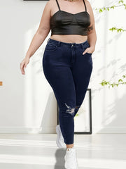High Waist Stretch Slim Fit Denim Pants
