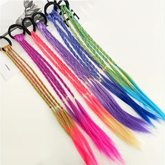 Girls Colorful Wig Braids Ponytail Hair Extension Hair Tie Hair Bands