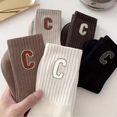5 Pairs Men's Crew Socks Spring Autumn Wear-resistant Non-slip Breathable