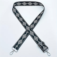 Geometric Pattern Bag Strap Wide Adjustable Shoulder Bag Strap Replacement