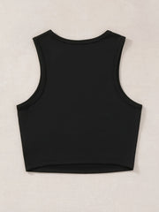 Noodles Print Crop Tank Top Sexy Summer Sleeveless Casual Top