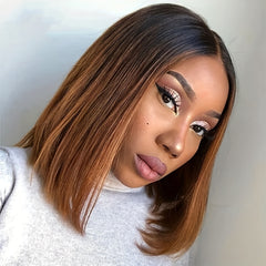 30 Colored Bone Straight Bob Wig 13x4 Lace Frontal Human Hair Wigs