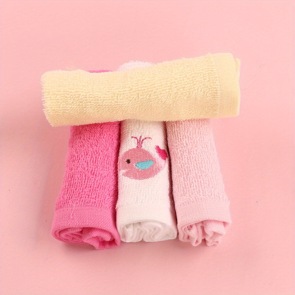 4pcs Baby Cotton Towels Soft Face Bibs Multicolor Mixed