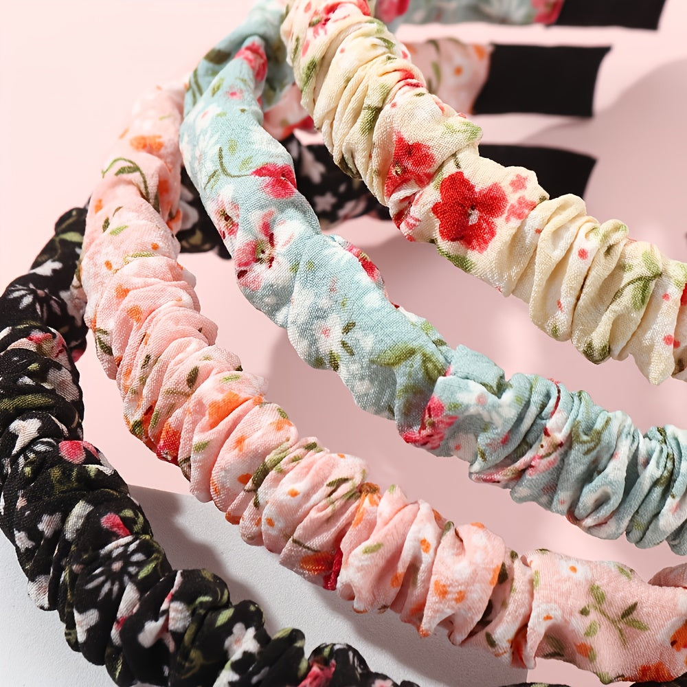 4pcs Sweet Floral Hair Hoop Headwear for Baby Girls
