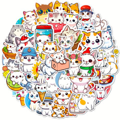 50pcs Cat Stickers Waterproof DIY Decoration Women Men Student Teacher