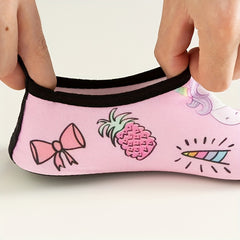 Girl's Cartoon Pony Water Shoes Quick Dry Non Slip Soft Beach Aqua Socks