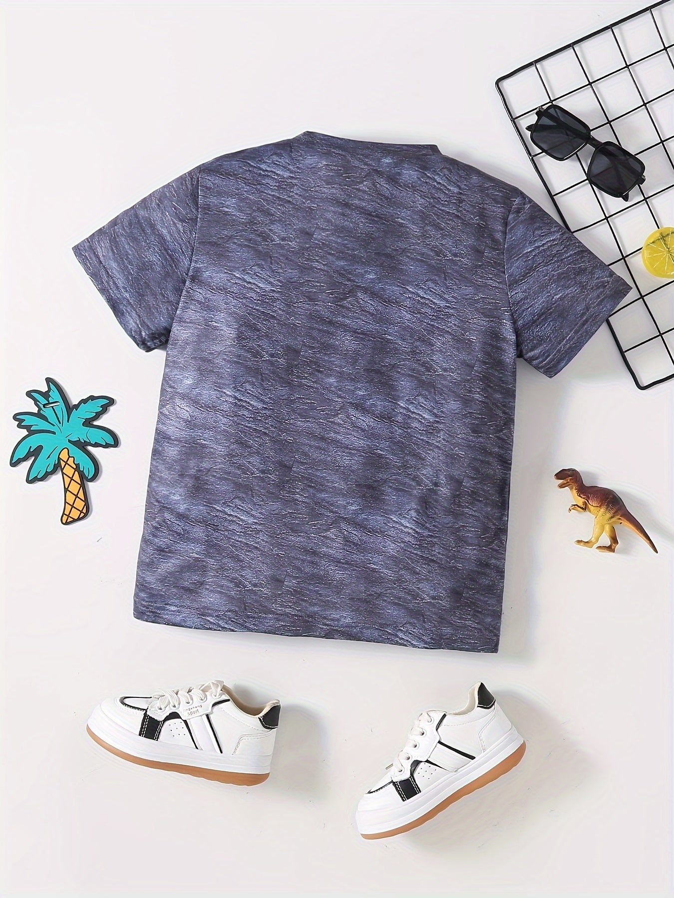 Dino 3D Print Boys T-Shirt Short Sleeve Tee For Toddler Kids