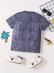 Dino 3D Print Boys T-Shirt Short Sleeve Tee For Toddler Kids