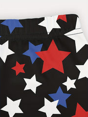 Girls Crown Stars Bow and Fish Scales Athletic Leggings