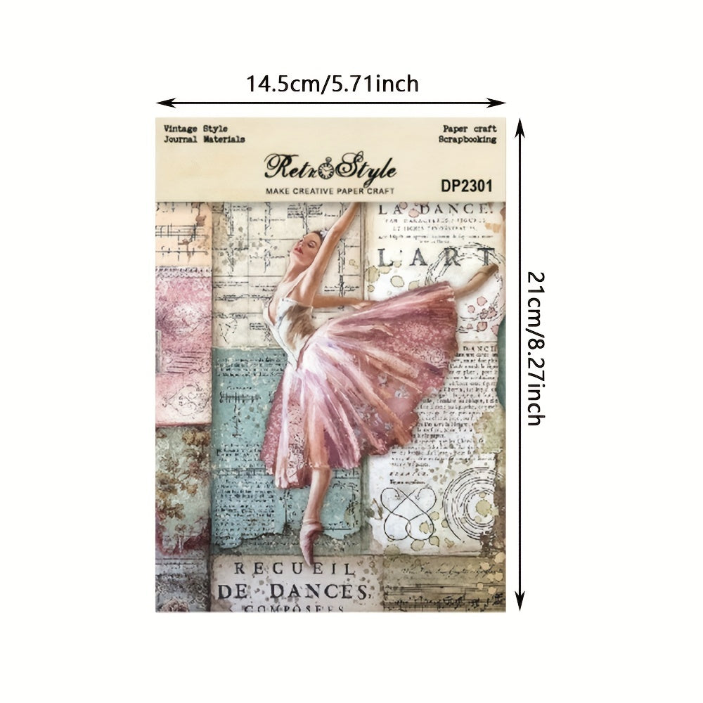 8sheets A5 Vintage Style Scrapbooking Paper Pack