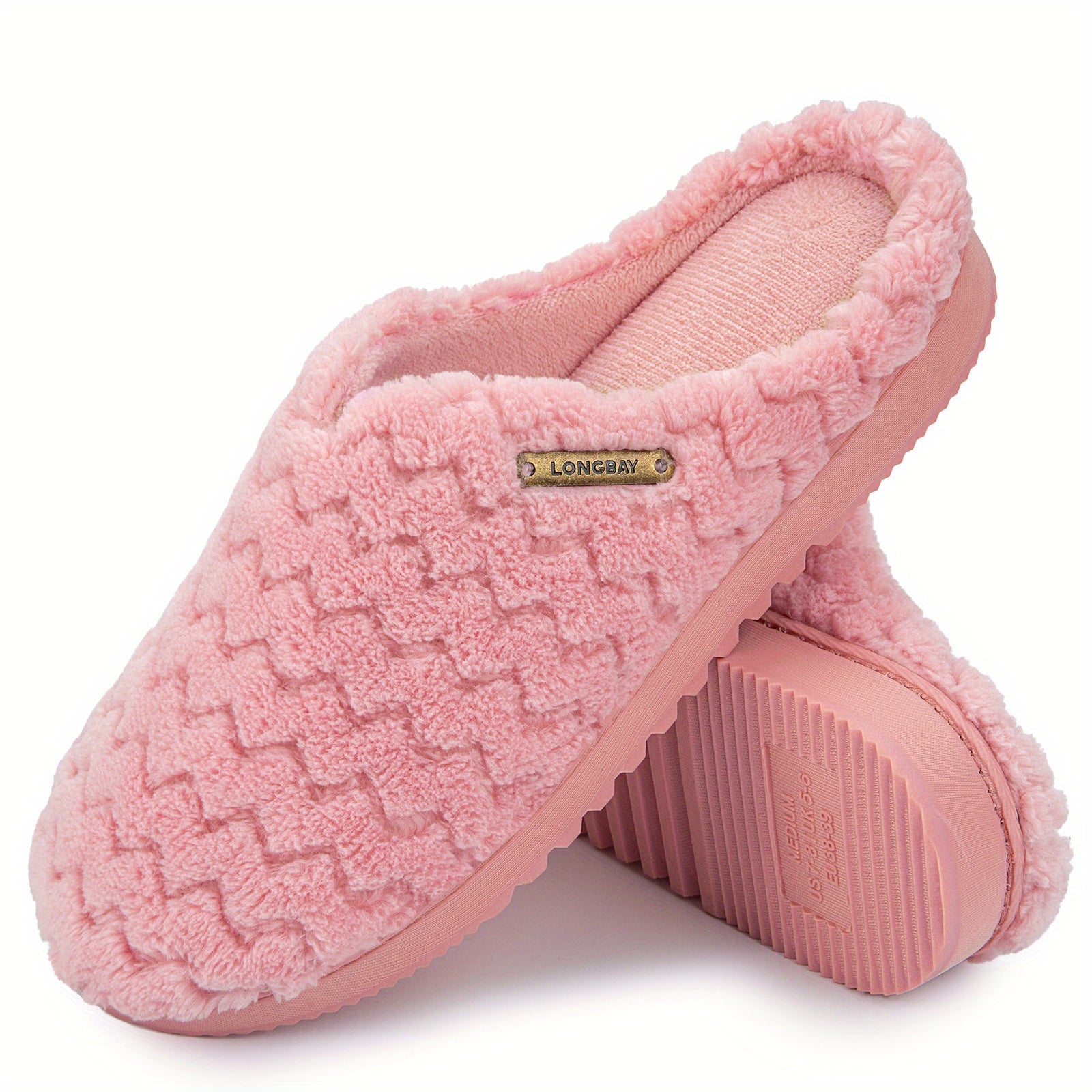 Women's Plush Lined Slippers Closed Toe Slip On Home Shoes