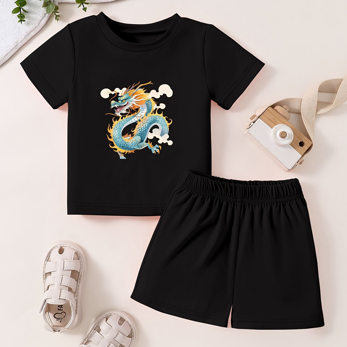 Toddler Kid Cartoon Pattern T-shirt & Shorts Set