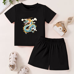 Toddler Kid Cartoon Pattern T-shirt & Shorts Set