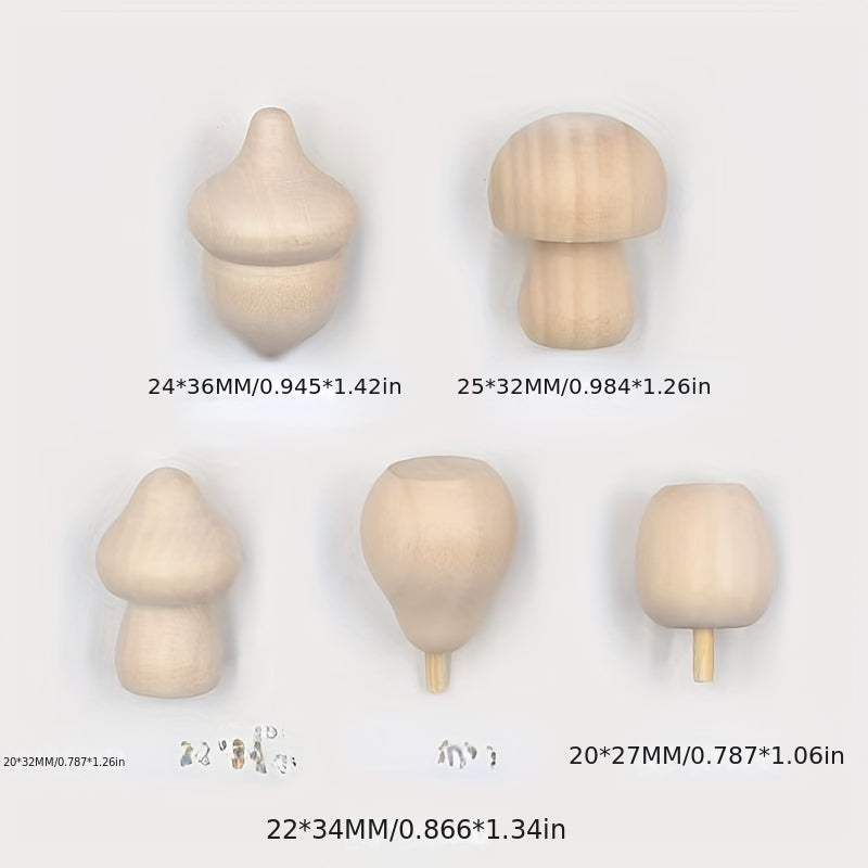 2pcs Creatve Painting Wooden Stuff Ornaments Graffiti Doll Accessories