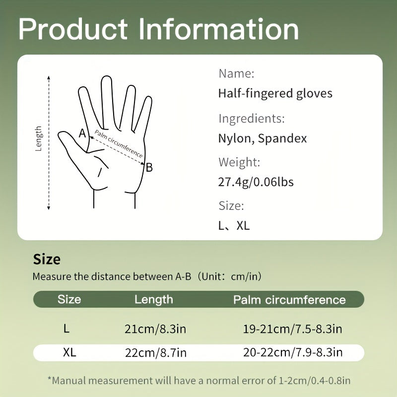 Fishing Gloves Men Women Sunscreen Fingerless Non-slip