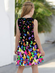 Kids Girls' Butterfly A Line Casual Dress Above Knee Length
