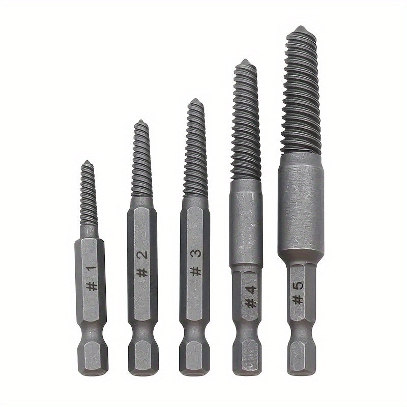 6pc Broken Screw Extractor Screw Remover Tool Set