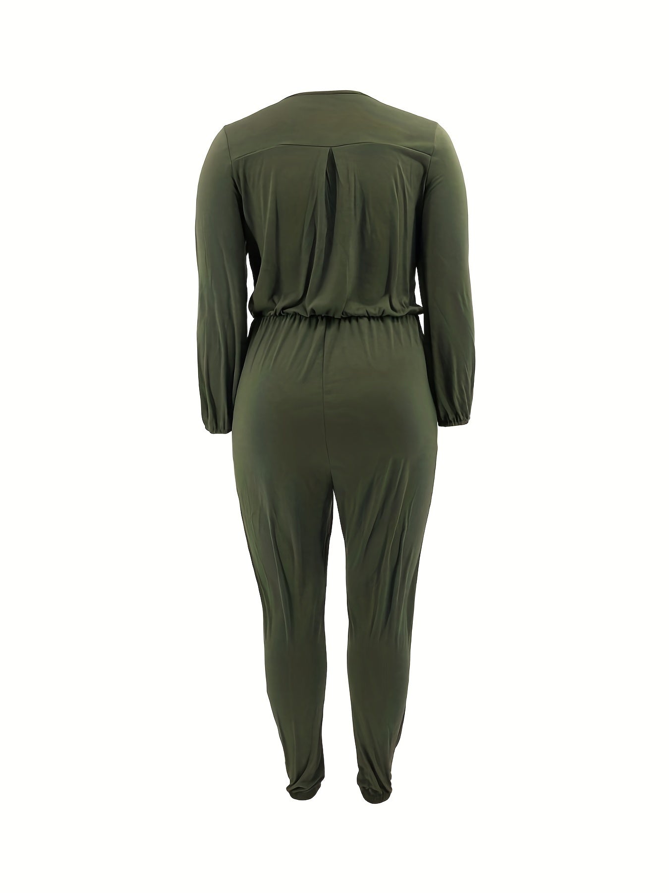Solid Lantern Sleeve Jogger Jumpsuit