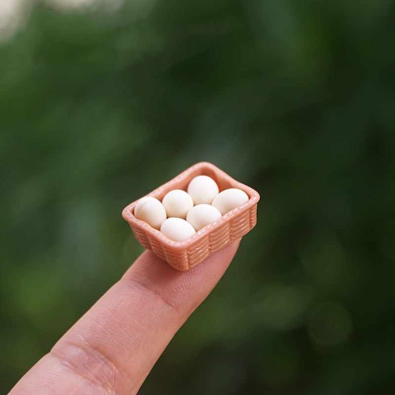 1:12 Scale Dollhouse Resin Egg Set, DIY Kitchen Accessories