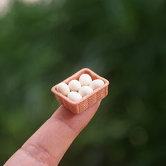 1:12 Scale Dollhouse Resin Egg Set, DIY Kitchen Accessories