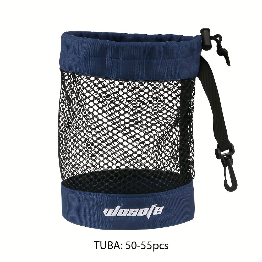 Mesh Golf Ball Bag Drawstring Holder with Hanging Strap