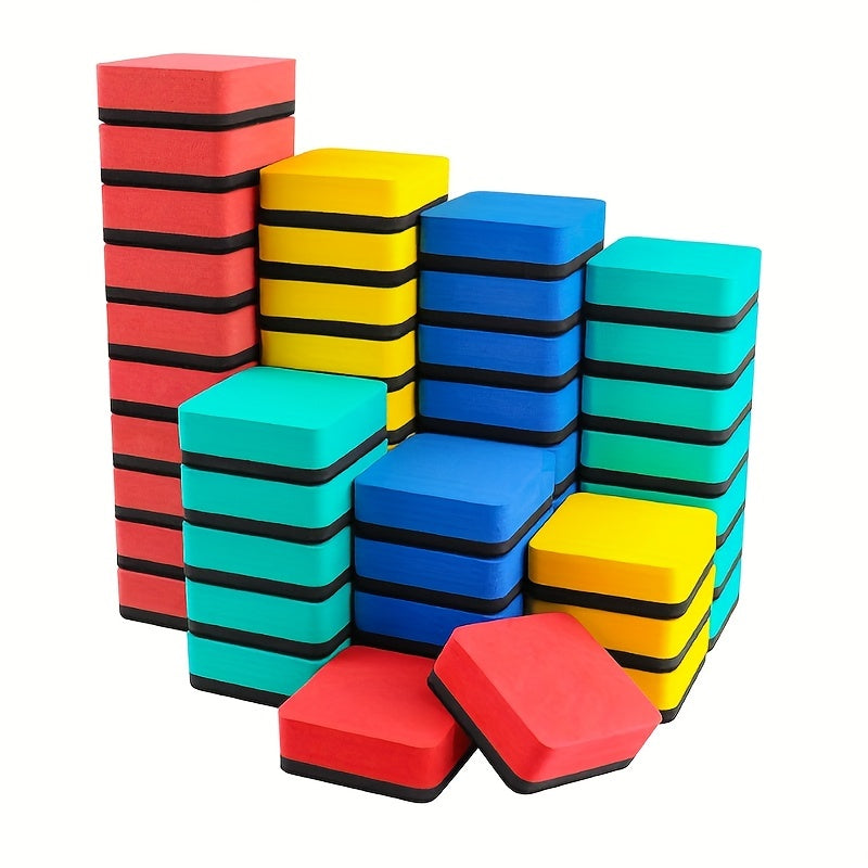 30pcs Magnetic Whiteboard Dry Erase Blackboard Home Office Felt Eraser 5.5x5.5