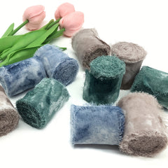 Tie Dye Chiffon Ribbon Frayed Edge for Gifts and Decor
