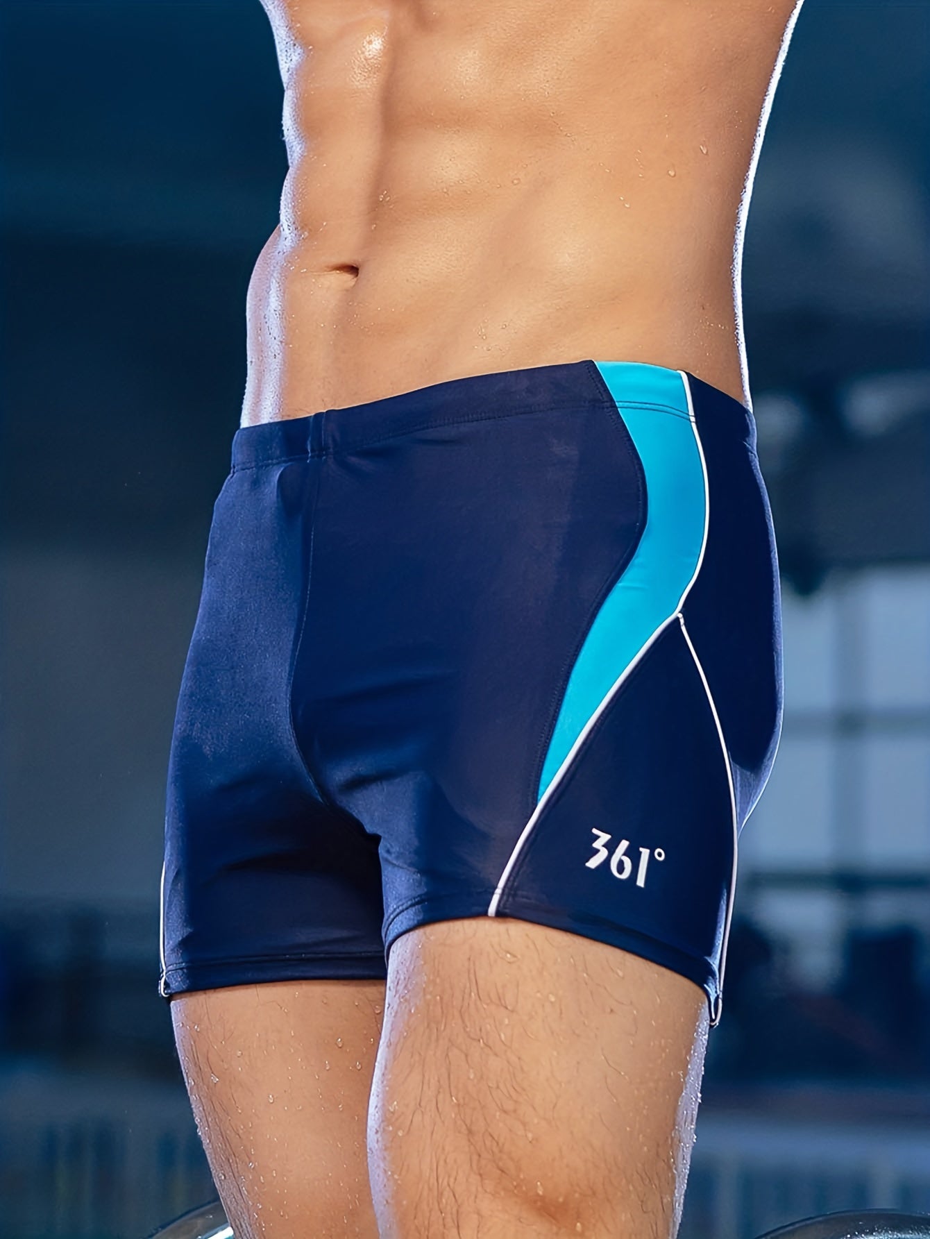 Colorful Stripe Nylon Men's Boxer Swimming Trunks Beach Shorts