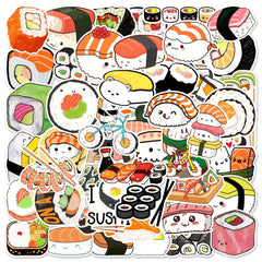 50pcs Sushi Graffiti Series Stickers Waterproof DIY Diary Sticker Pack