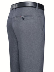 Men's Slim Fit Solid Dress Pants No Iron Formal Suit Trousers