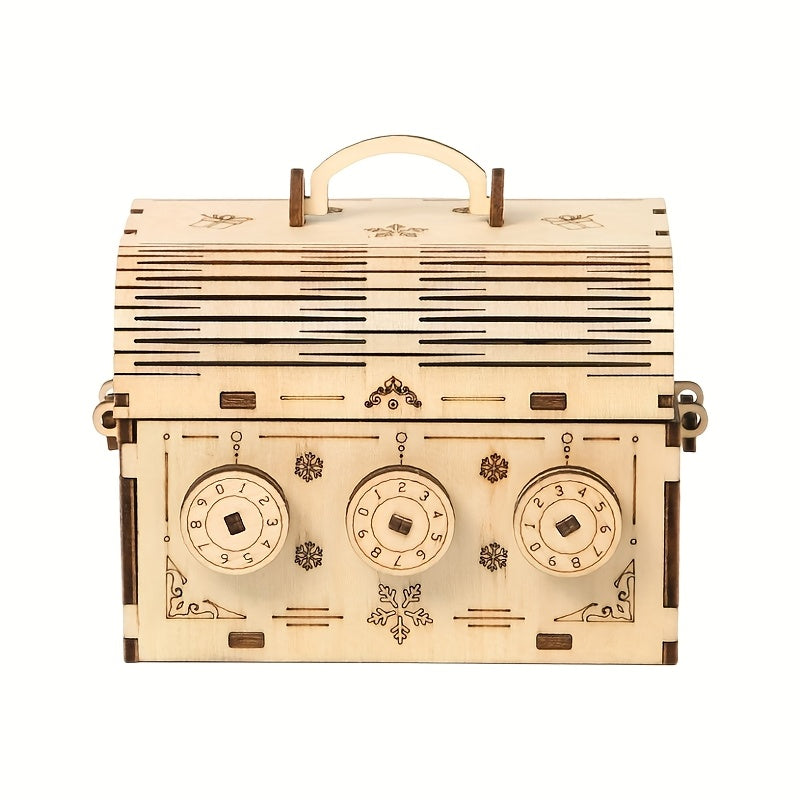 Wooden 3D Puzzle Model DIY Craft Password Box Hand Eye Coordination Adult