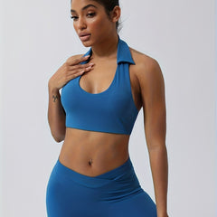 Backless Halter Sports Bra Yoga Running Activewear