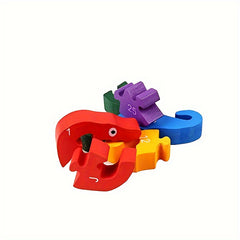 Wooden Snake Alphanumeric Building Block Toy Children's Birthday Gift